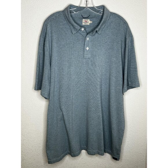Faherty Polo Shirt Mens 2XL Movement Micro Stripe Modal Blend Stretch Soft - Picture 1 of 11